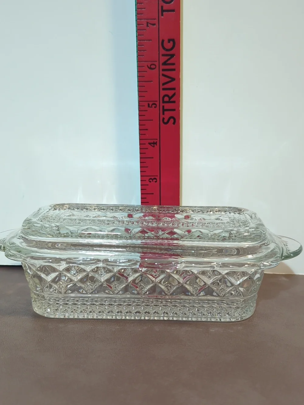 Vintage Anchor Hocking Wexford Clear Pressed Glass Covered Butter Dish